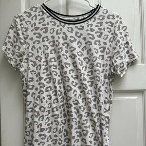 White Shirt with Cheetah Print